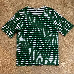 COS Green Graffiti Black/White Stripe T-Shirt